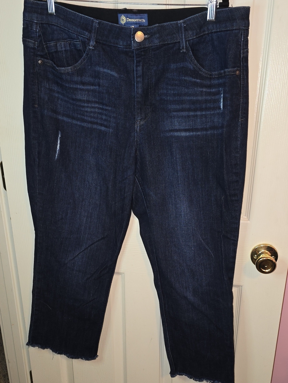 Democracy Dark Indigo Cropped Ankle Jeans